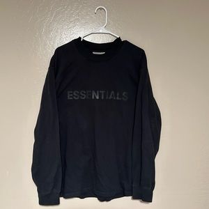 Fear of God Essentials Crew Neck Long Sleeve Tee Tshirt Men’s XL BLACK